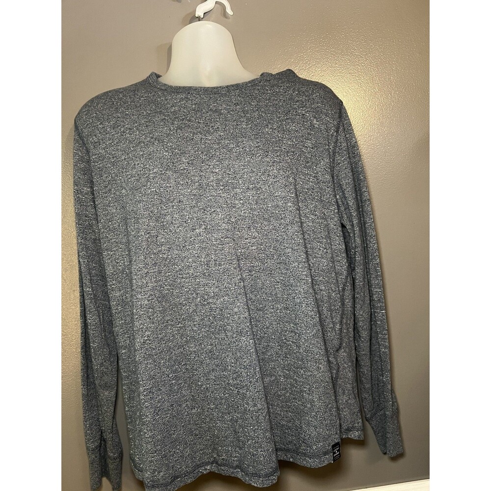 Lucky Brand Shirt Mens Large Heather Gray Long Sleeve Midweight Casual Tee - Picture 2 of 8